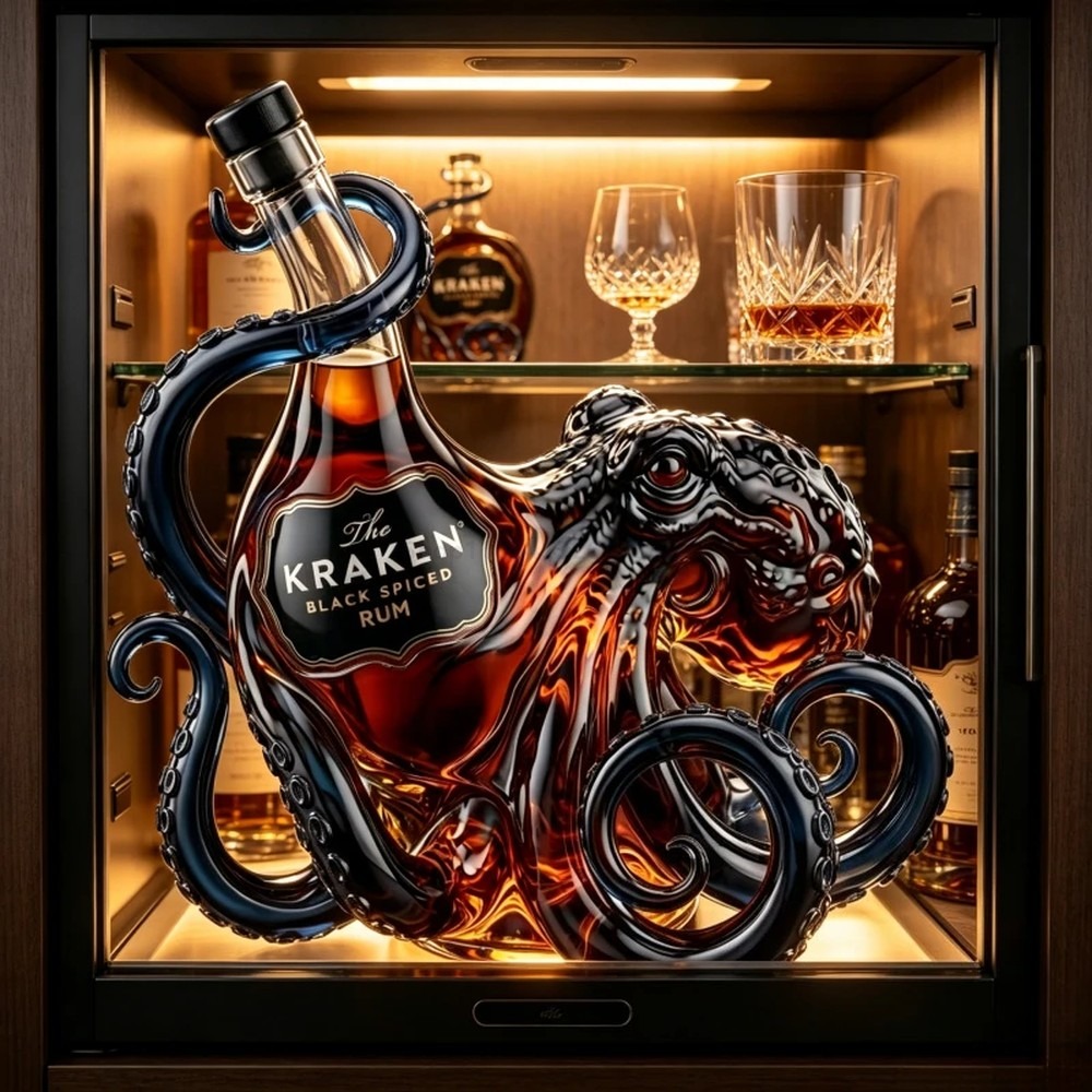 Vintage Kraken Octopus Rum Bot - Vintage Collectible Posters review and price