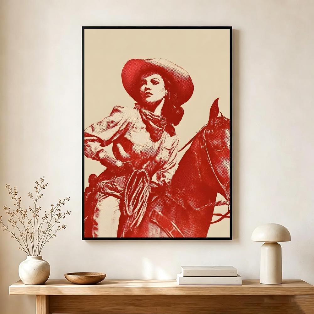 Vintage Cowgirl Theme Poster M - Vintage Collectible Posters review and price
