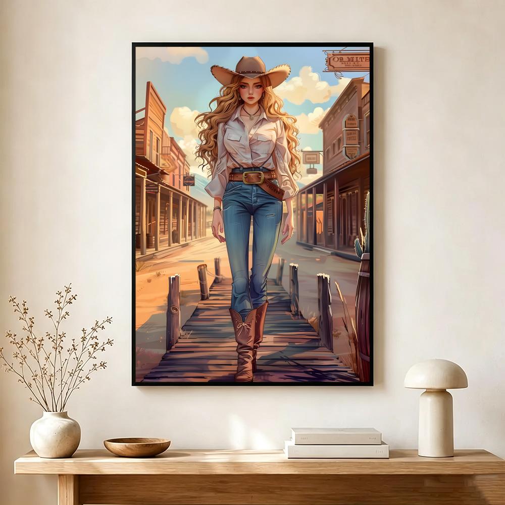 Vintage Cowgirl Theme Poster M - Vintage Collectible Posters review and price