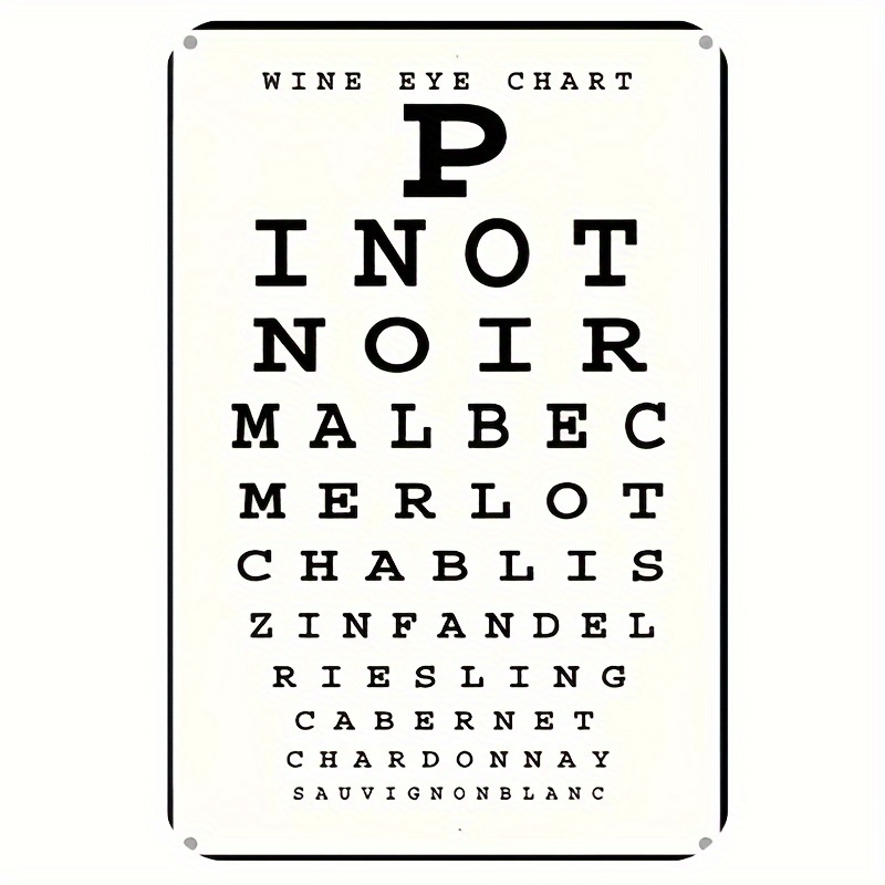 Vintage Wine Eye Chart Metal S - Vintage Collectible Plates review and price