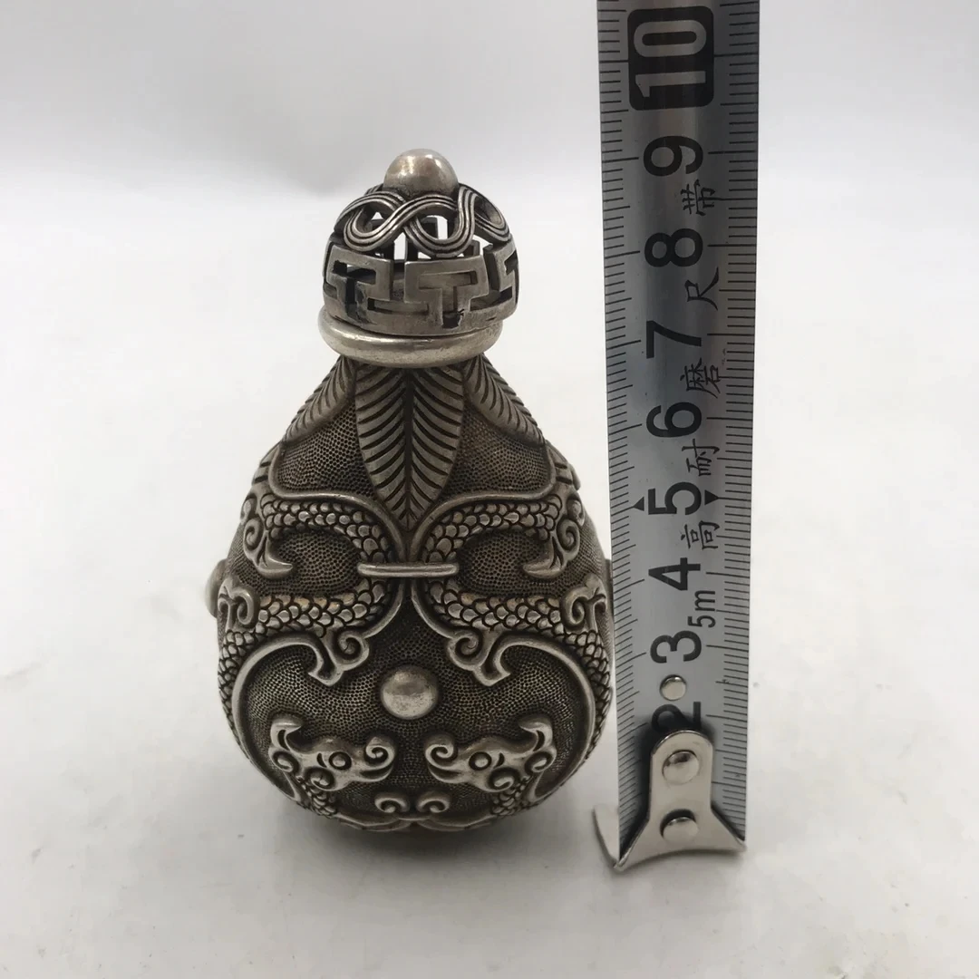 Chinese White Bronze Snuff Bot - Vintage Collectible Bottles review and price