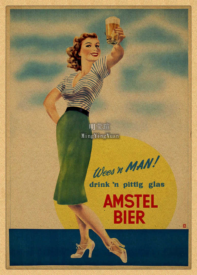Vintage Beer Wine Drink Chart  - Vintage Collectible Posters review and price